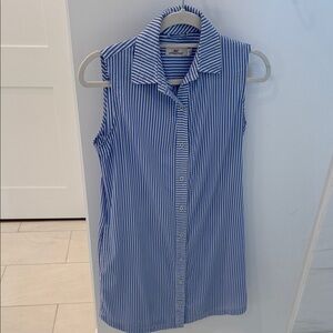 Vineyard Vines Blue & White Striped Button-Down dress with pockets